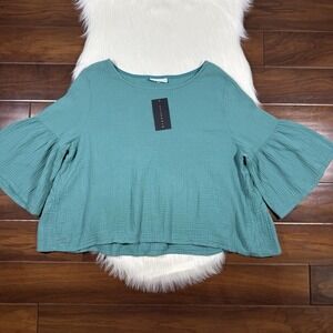 NEW Bryn Walker Women's Size XL Garda Gauze Cotton‎ Bell Sleeve Frida Shirt Top